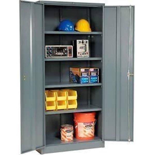 Global Equipment Storage Cabinet, Turn Handle, 36"Wx18"Dx78"H, Gray, Assembled 603599GY